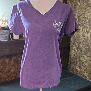 Gildan Purple V-Neck Women's Tee